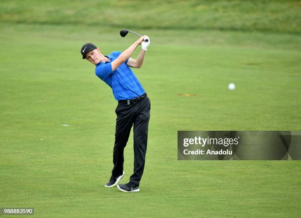 Marcus Kinhult of Sweden in action during the HNA Open de France as part of the European Tour 2018 at Le Golf National in Guyancourt near Paris,...