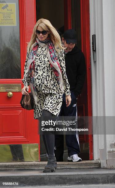 Claudia Schiffer Seen after dropping off her child at school this morning on May 6, 2010 in London, England.