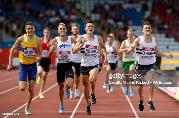 Great Britain's Chris O'Hare celebrates winning the Men's 1500 Metres Final during day two of the Muller British Athletics Championships at Alexander...