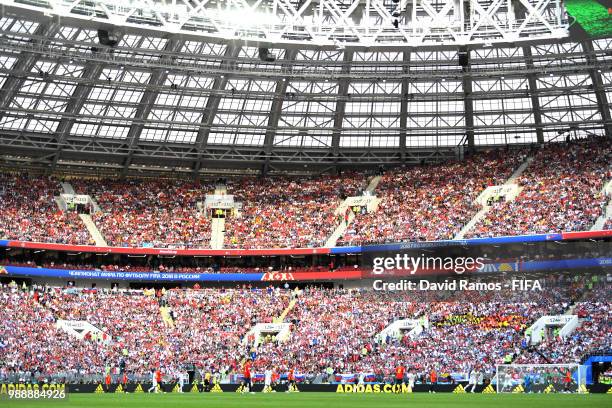 General view inside the stadium during the 2018 FIFA World Cup Russia Round of 16 match between Spain and Russia at Luzhniki Stadium on July 1, 2018...