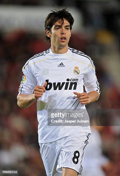 Kaka of Real Madrid looks on during the La Liga match between Mallorca and Real Madrid at the ONO Estadio on May 5, 2010 in Mallorca, Spain. Real...