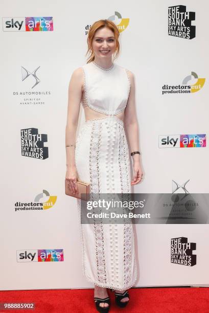 Eleanor Tomlinson attends The South Bank Sky Arts Awards 2018 at The Savoy Hotel on July 1, 2018 in London, England.