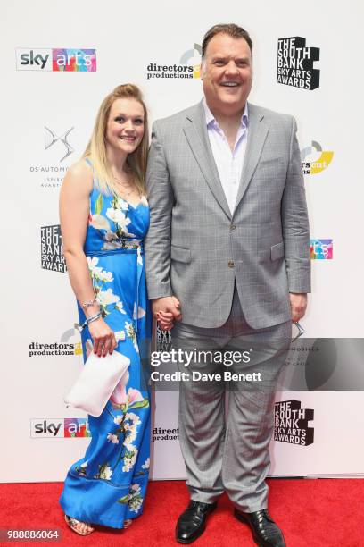 Hannah Stone and Sir Bryn Terfel Jones CBE attend The South Bank Sky Arts Awards 2018 at The Savoy Hotel on July 1, 2018 in London, England.