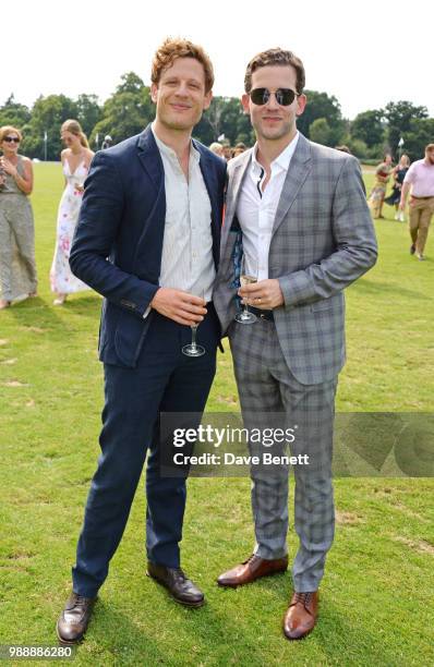 James Norton and Nick Hendrix attend the Audi Polo Challenge at Coworth Park Polo Club on July 1, 2018 in Ascot, England.