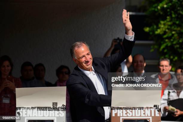 Mexico's presidential candidate Jose Antonio Meade for "Todos por Mexico" coalition party, casts his vote during general elections, in Mexico City,...