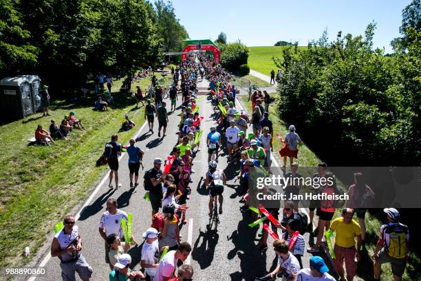 Athletes compete during the bike leg at the DATEV Challenge Roth 2018 on July 1, 2018 in Roth, Germany.