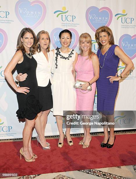 Television personalities Natalie Morales, Meredith Vieira, Ann Curry, Kathie Lee Gifford and Hoda Kotb attend the 9th Annual Women Who Care luncheon...