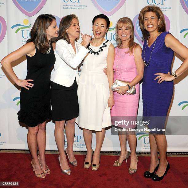 Television personalities Natalie Morales, Meredith Vieira, Ann Curry, Kathie Lee Gifford and Hoda Kotb attend the 9th Annual Women Who Care luncheon...