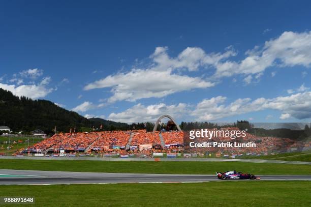 Brendon Hartley of New Zealand driving the Scuderia Toro Rosso STR13 Honda on track during the Formula One Grand Prix of Austria at Red Bull Ring on...