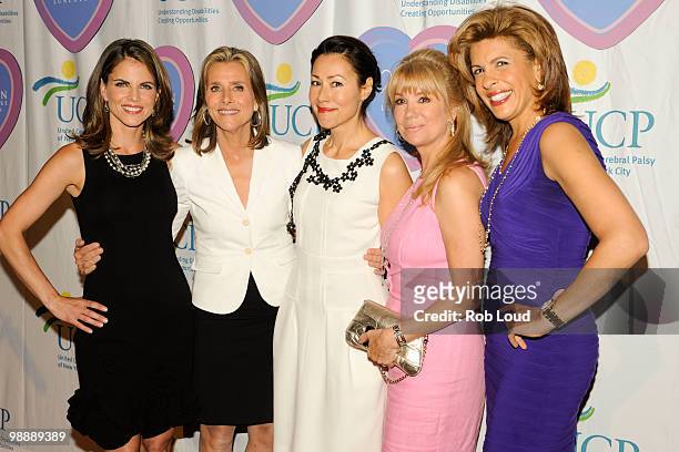 Television personalities Natalie Morales, Meredith Vieira, Ann Curry, Kathie Lee Gifford and Hoda Kotb attend the 9th Annual Women Who Care luncheon...