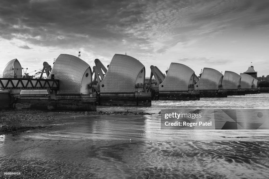 Thames Barrier - London at low tide
