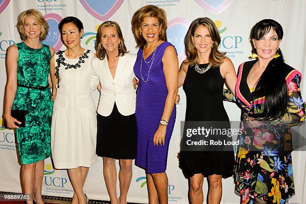 Television personalities Paula Zahn, Ann Curry, Meredith Vieira, Hoda Kotb, Natalie Morales, and Women Who Care Founder Loreen Arbus attend the 9th...