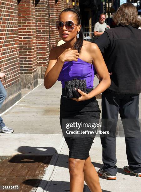 Actress Kerry Washington visits "Late Show With David Letterman" at the Ed Sullivan Theater on May 5, 2010 in New York City.