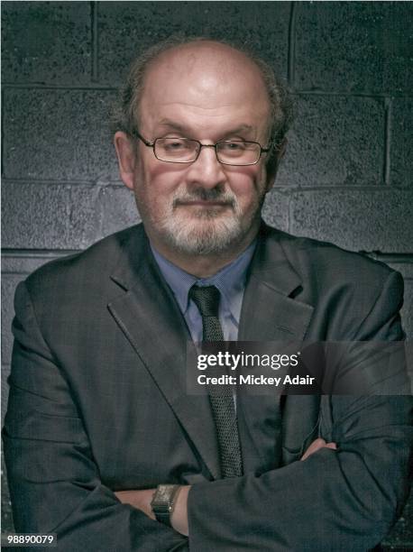 Author Salman Rushdie on the stage of Ruby Diamond Auditorium on the campus of Florida State University on February 22, 2008 in Tallahassee, Florida.