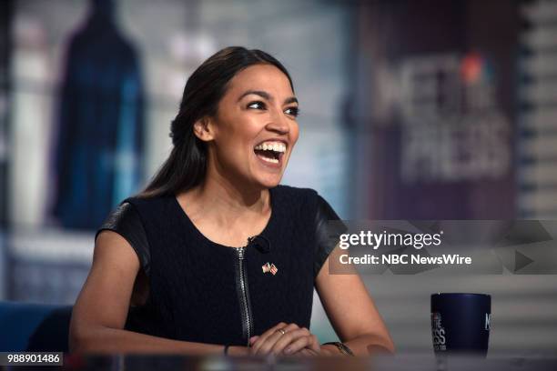 Pictured: Alexandria Ocasio-Cortez, Democratic Nominee for New York's 14th Congressional District, appears on "Meet the Press" in Washington, D.C.,...