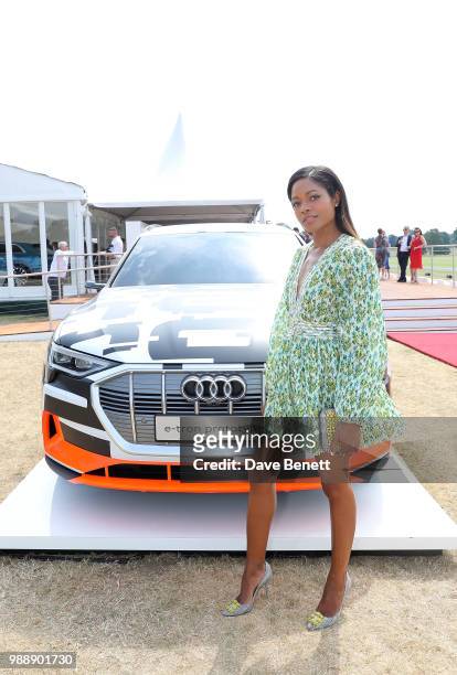 Naomie Harris attends the Audi Polo Challenge at Coworth Park Polo Club on July 1, 2018 in Ascot, England.
