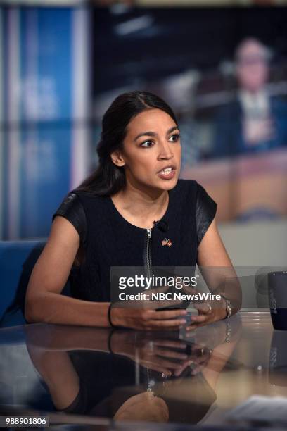 Pictured: Alexandria Ocasio-Cortez, Democratic Nominee for New York's 14th Congressional District, appears on "Meet the Press" in Washington, D.C.,...