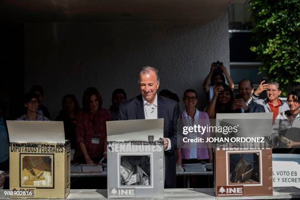 Mexico's presidential candidate Jose Antonio Meade for "Todos por Mexico" coalition party, casts his vote during general elections, in Mexico City,...