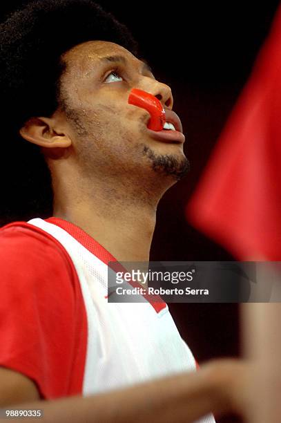 Josh Childress of Olympiacos in action during the Olympiacos Piraeus Practice at Bercy Arena on May 6, 2010 in Paris, France.
