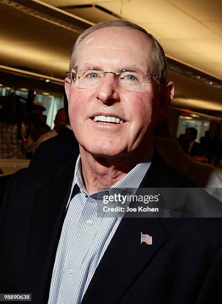 Giants coach Tom Coughlin attends the 8th annual Commissions for Charity Day at BTIG on May 6, 2010 in New York City.