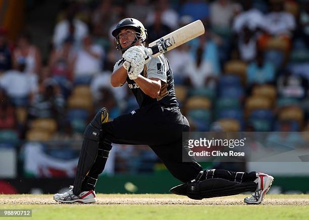 Ross Taylor of New Zealand in action during The ICC World Twenty20 Super Eight match between South Africa and New Zealand played at The Kensington...