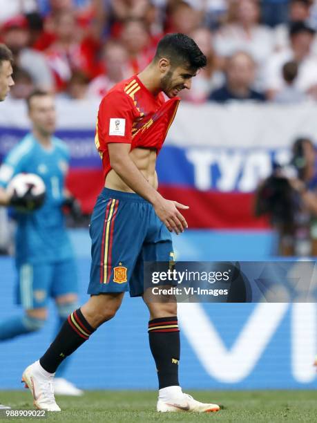 Marco Asensio of Spain during the 2018 FIFA World Cup Russia round of 16 match between Spain and Russia at the Luzhniki Stadium on July 01, 2018 in...