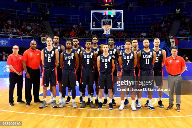 The USA team poses for a team photo prior to the game against Mexico on June 28, 2018 at Palacio de Los Deportes in Mexico City, Mexico. NOTE TO...