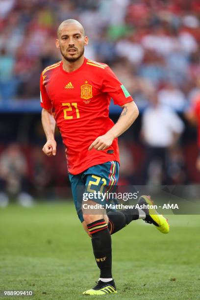 David Silva of Spain in action during the 2018 FIFA World Cup Russia Round of 16 match between Spain and Russia at Luzhniki Stadium on July 1, 2018...