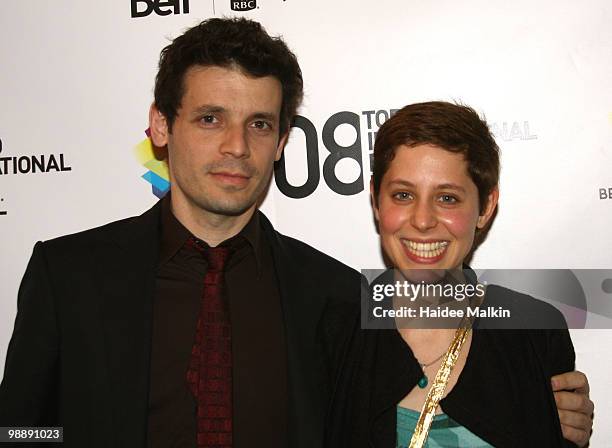 Producer/director Daniel Burman and actress Inés Efron arrive at "Empty Nest" film premiere held at The Visa Screening Room at the Elgin Theatre...