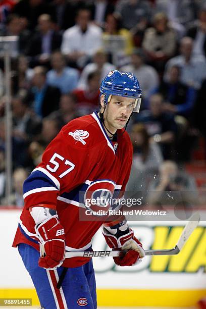 Benoit Pouliot of the Montreal Canadiens skates in Game Three of the Eastern Conference Semifinals against the Pittsburgh Penguins during the 2010...