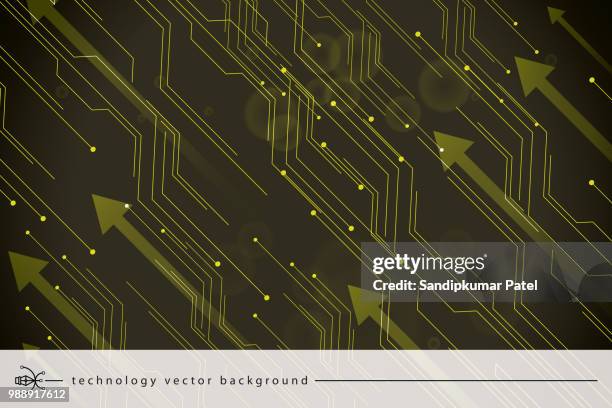 vector illustration gear wheel on circuit board - simple electrical circuit stock illustrations