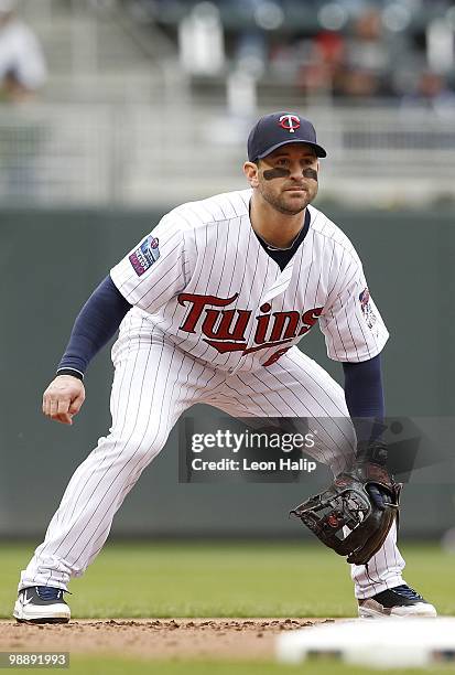 Nick Punto of the Minnesota Twins during the eighth inning of the game against the Detroit Tigers on May 5, 2010 at Target Field in Minneapolis,...