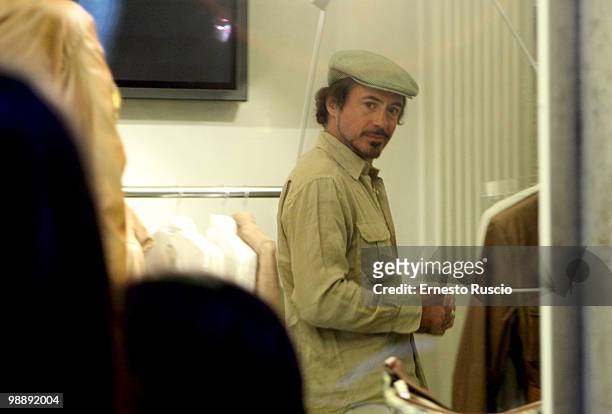 Robert Downey Jr. Sigthing in the Bellstaff store on April 11, 2010 in Rome, Italy.