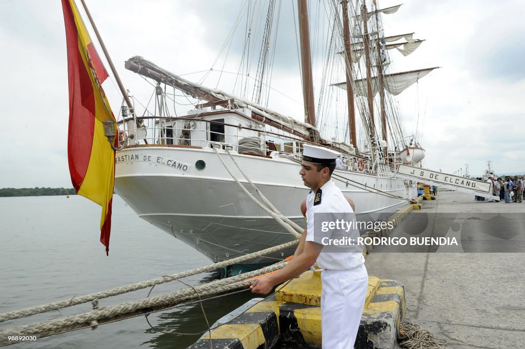 A sailor from Spain's sailboat Juan Seba