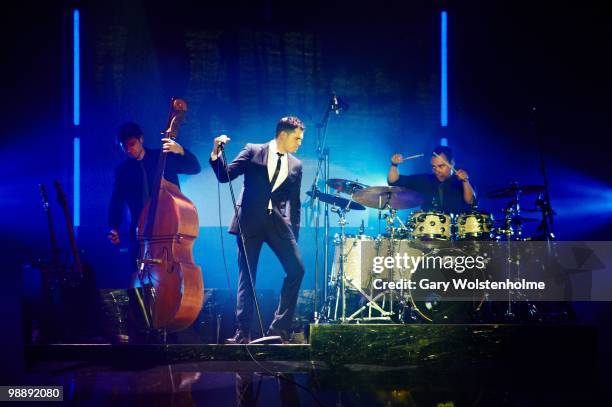 Michael Buble performs on stage at Hallam Arena on May 6, 2010 in Sheffield, England.