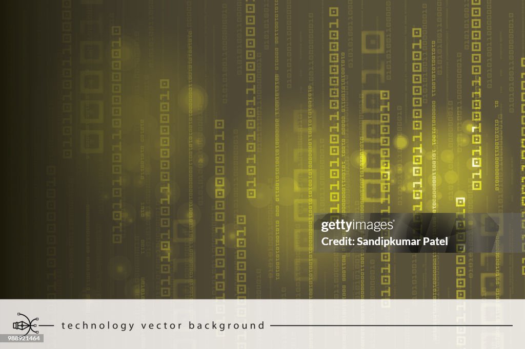 Abstract Technology Binary Code Background High-Res Vector Graphic ...