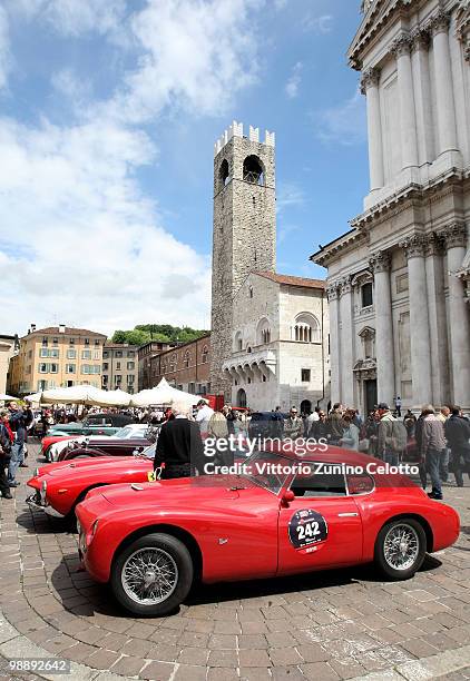 Zagato Gran Turismo attends the Mille Miglia 2010, one thousand Mile Historic Race car presentation held at Piazza della Loggia on May 6, 2010 in...