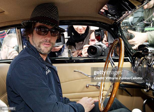 Jay Kay from Jamiroquai attends the Mille Miglia 2010, one thousand Mile Historic Race car presentation held at Piazza della Loggia on May 6, 2010 in...