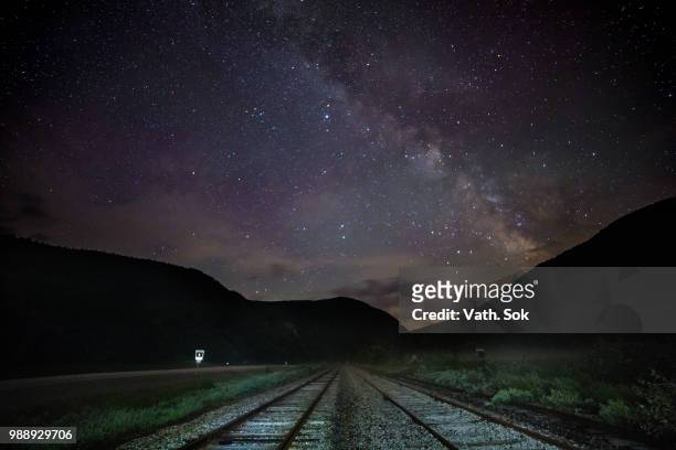 there is a train to the milky way - sok stock pictures, royalty-free photos & images