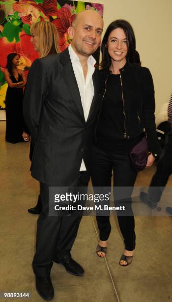 Marc Quinn and Mary McCartney attend the private view of 'Marc Quinn: Allanah, Buck, Catman, Chelsea, Michael, Pamela and Thomas', at the White Cube...