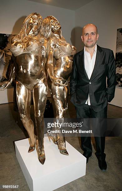 Marc Quinn attends the private view of 'Marc Quinn: Allanah, Buck, Catman, Chelsea, Michael, Pamela and Thomas', at the White Cube Gallery on May 6,...