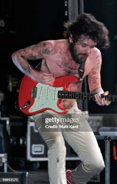 Simon Neil of Biffy Clyro performs at the Hammersmith Apollo on May 6, 2010 in London, England.