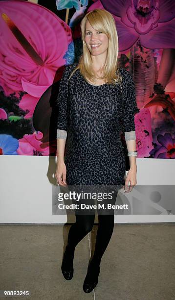 Claudia Schiffer attends the private view of 'Marc Quinn: Allanah, Buck, Catman, Chelsea, Michael, Pamela and Thomas', at the White Cube Gallery on...