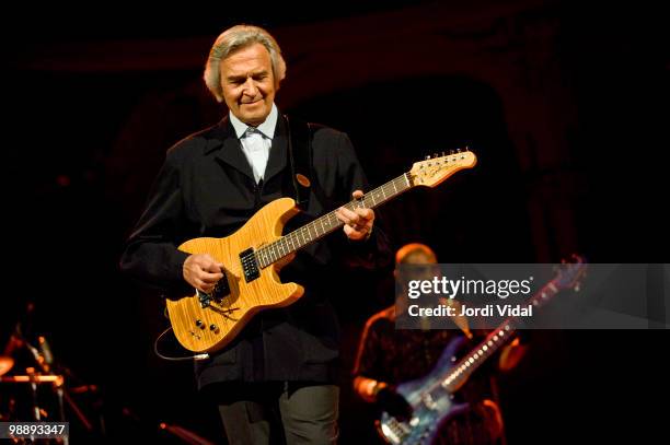 John McLaughlin performs on stage during the Festival de Guitarra at Palau De La Musica on May 6, 2010 in Barcelona, Spain.