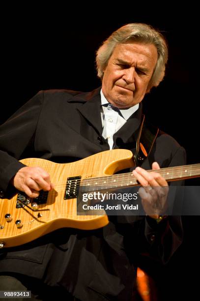 John McLaughlin performs on stage during the Festival de Guitarra at Palau De La Musica on May 6, 2010 in Barcelona, Spain.