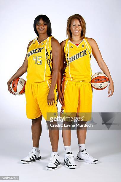 Kara Braxton and Chris Thomas of the Tulsa Shock pose for a portrait on 2010 WNBA Media Day at the University of Tulsa Reynolds Center on May 3, 2010...