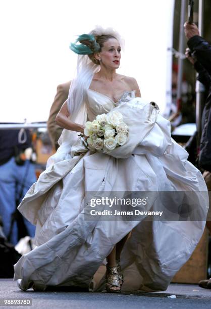 Sarah Jessica Parker on the set of "Sex and the City: The Movie" on October 12, 2007 in New York City.