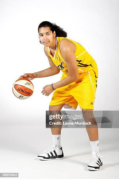 Vivian Frieson of the Tulsa Shock poses for a portrait on 2010 WNBA Media Day at the University of Tulsa Reynolds Center on May 3, 2010 in Tulsa,...