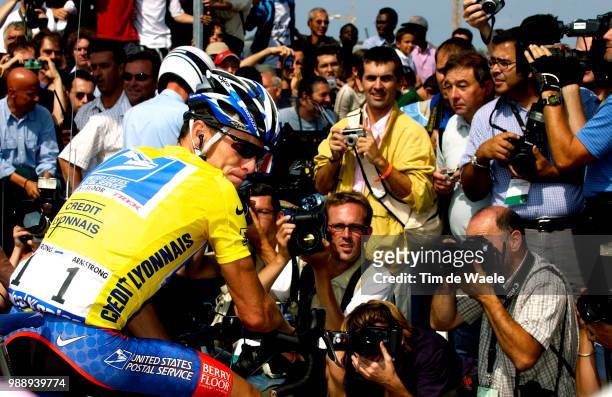 Tour De France, Stage 18, Armstrong Lance, Yellow Jersey, Maillot Jaune, Gele Trui, Press, Pers, Photographers, Fotograaf, Bordeaux -...