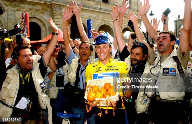 Tour De France, Stage 18, Armstrong Lance, Yellow Jersey, Maillot Jaune, Gele Trui, Prix Price Prijs Orange, Photographes, Fotograaf, Bordeaux -...